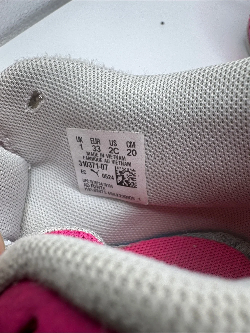 Puma Kids Pink and White Lightweight Sneakers